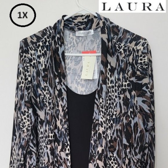 LAURA Abstract PRINT FOOLER TOP = layered Look top - Picture 2 of 4